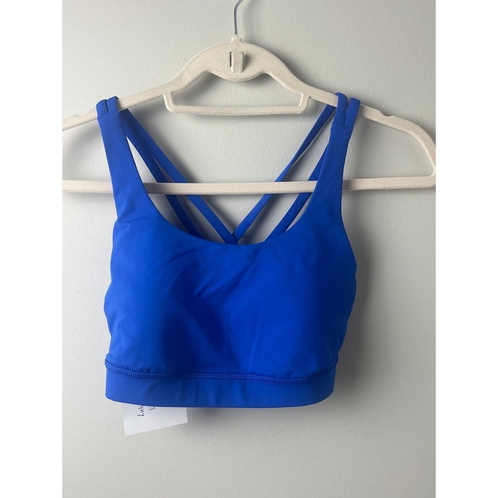 2/$30 Lululemon Blue Strappy Energy Sports Bra Size 6